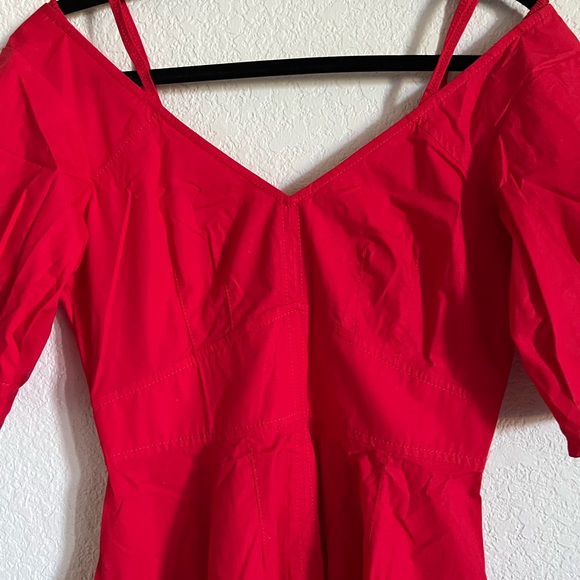 Off The Shoulder Red Mini Dress - Picture 2 of 5
